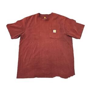 Carhartt Shirt Size L Mens Original Fit Workwear Painter Logo T-shirt Burgundy